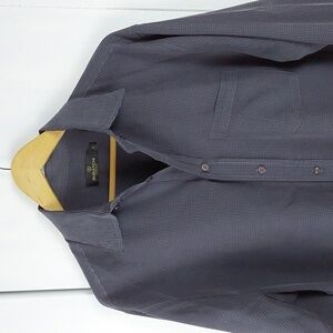 Bugatchi| Dark Blue /Gray Mens Soft Modal Long Sleeve Premium Dress Shirt Sz.L